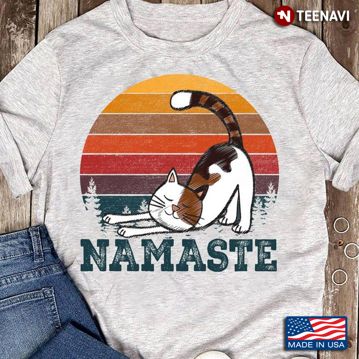 Vintage Namaste Yoga Cat for Yoga Lover