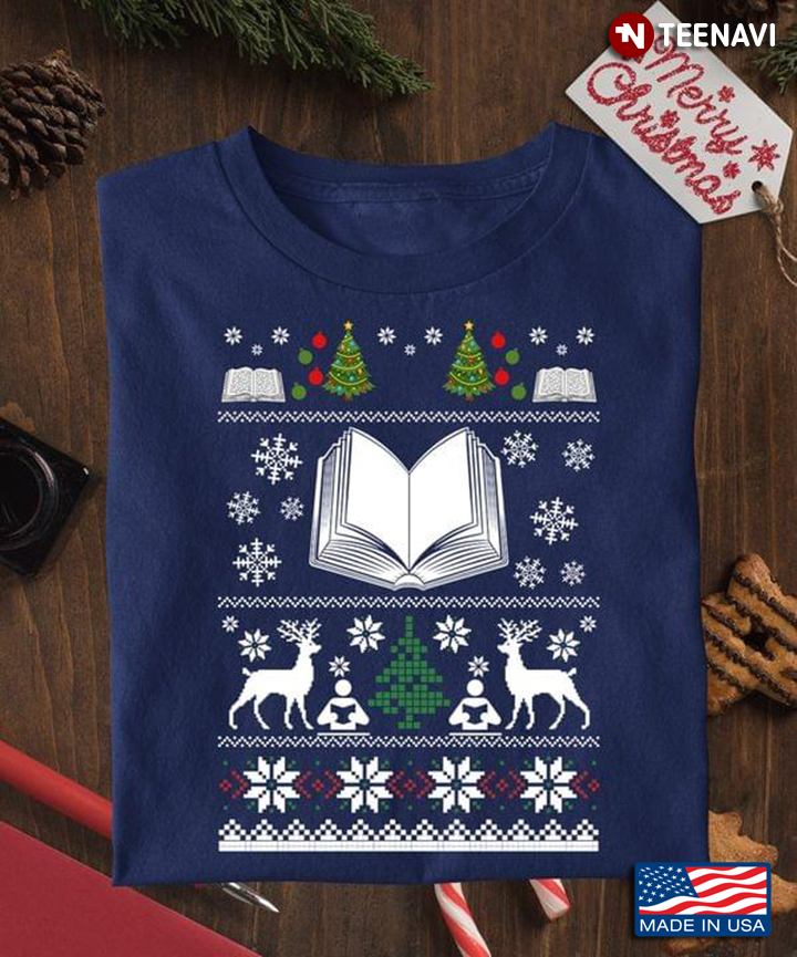 Merry Christmas Book Ugly Christmas Gifts for Book Lover