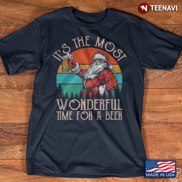 Vintage Santa Claus It's The Most Wonderful Time For A Beer for Christmas