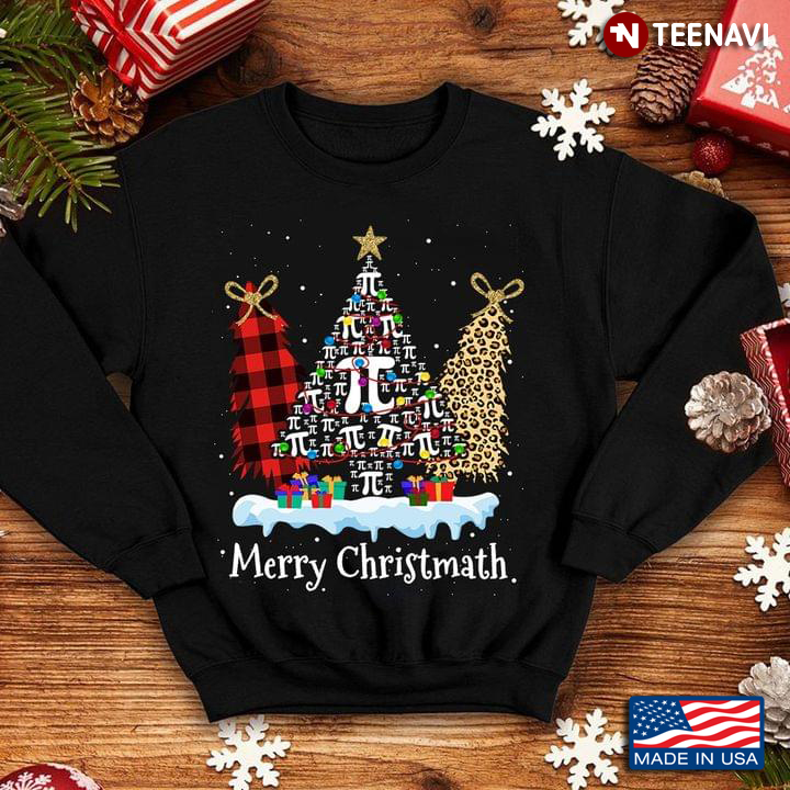 Merry Christmath Xmas Tree Pi Leopard Math Lover for Christmas