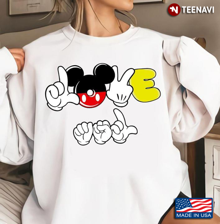 Love Mickey Mouse Disney Cartoon Funny Design