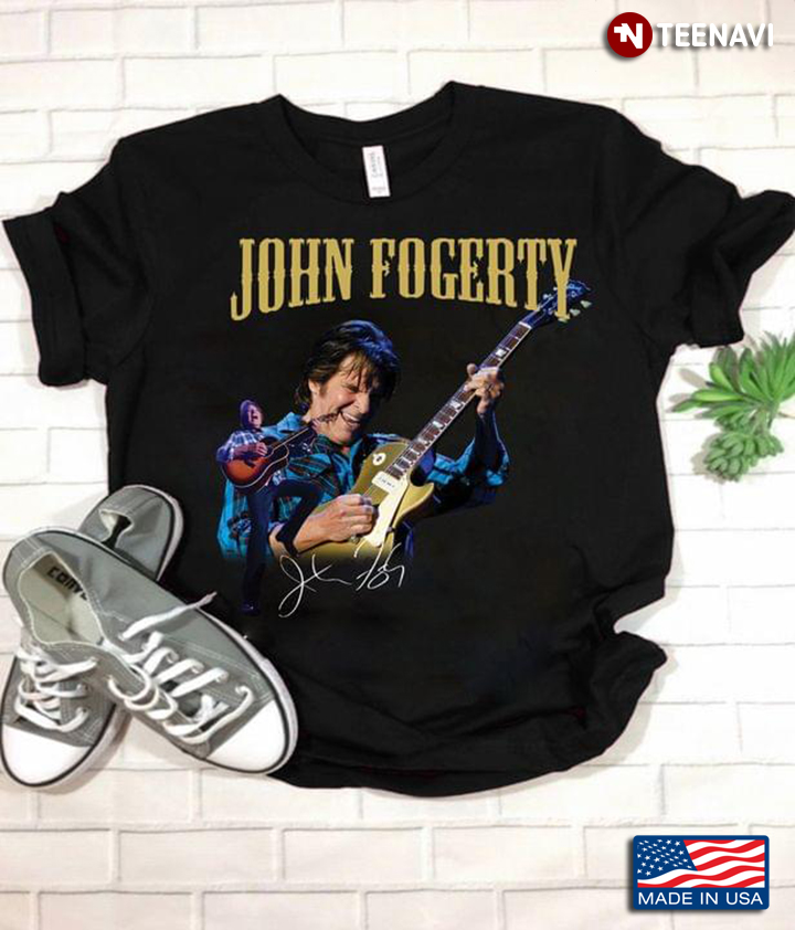 John Fogerty American Musician With Signature for Music Lover