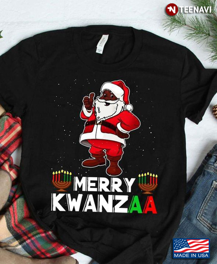 Merry Kwanzaa Santa Claus Black Christmas African American