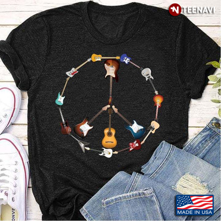Guitars Peace Sign Gifts for Music Lover