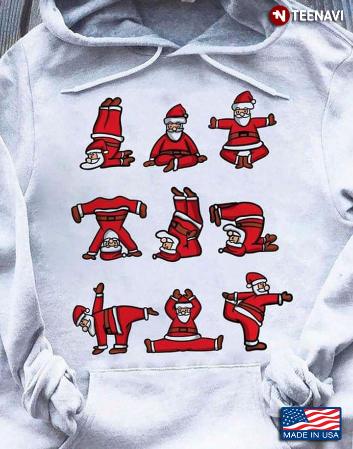 Yoga Poses Santa Claus Merry Christmas Gift for Yoga Lover