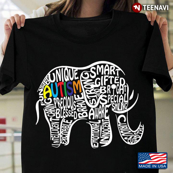 Elephant Autism Unique Smart Strong Gifted Special Smiling