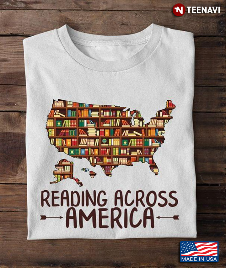 Reading Across America American Map With Books for Book Lover