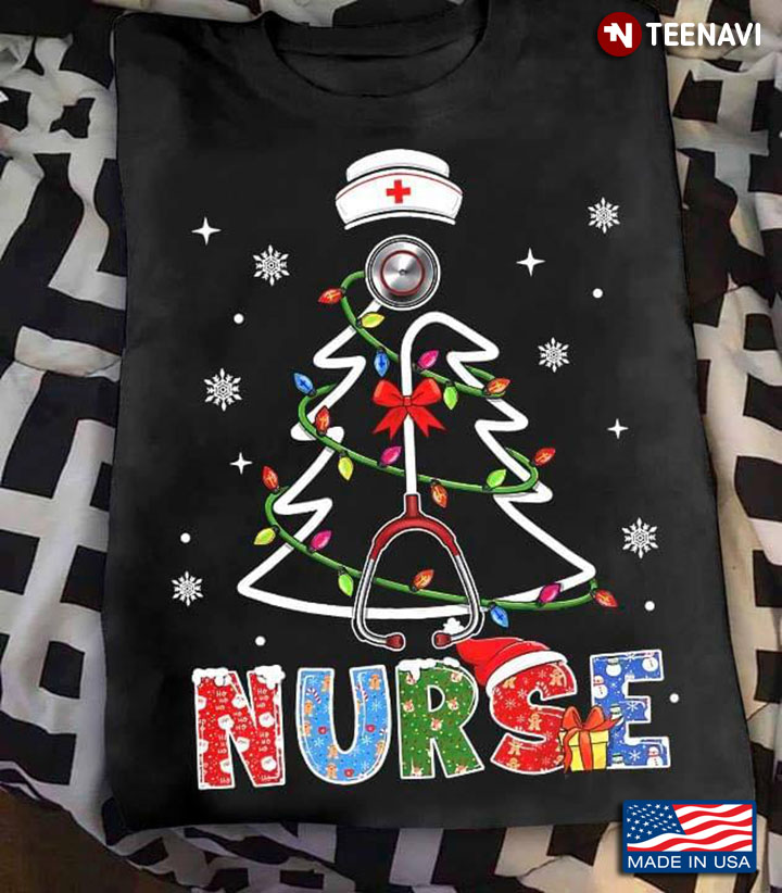Nurse Xmas Tree With Fairy Lights for Christmas