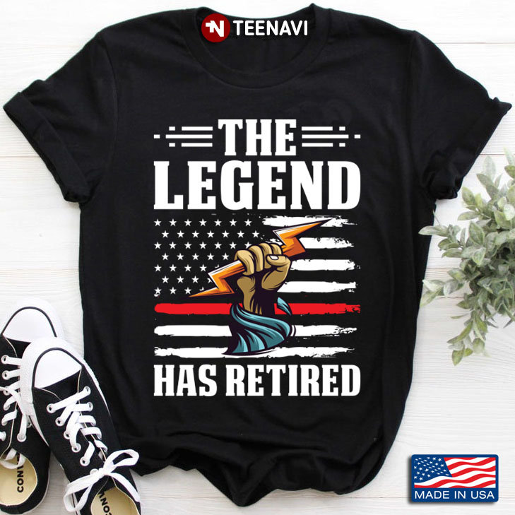 Electrician The Legend Has Retired American Flag
