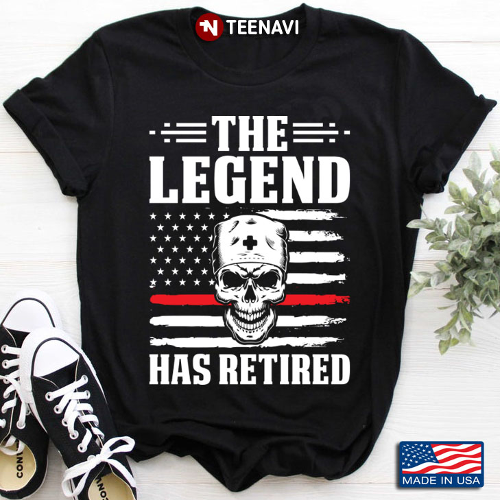 Skull Nurse The Legend Has Retired American Flag