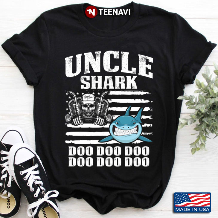 Trucker Uncle Shark Doo Doo Doo Doo Doo Doo American Flag