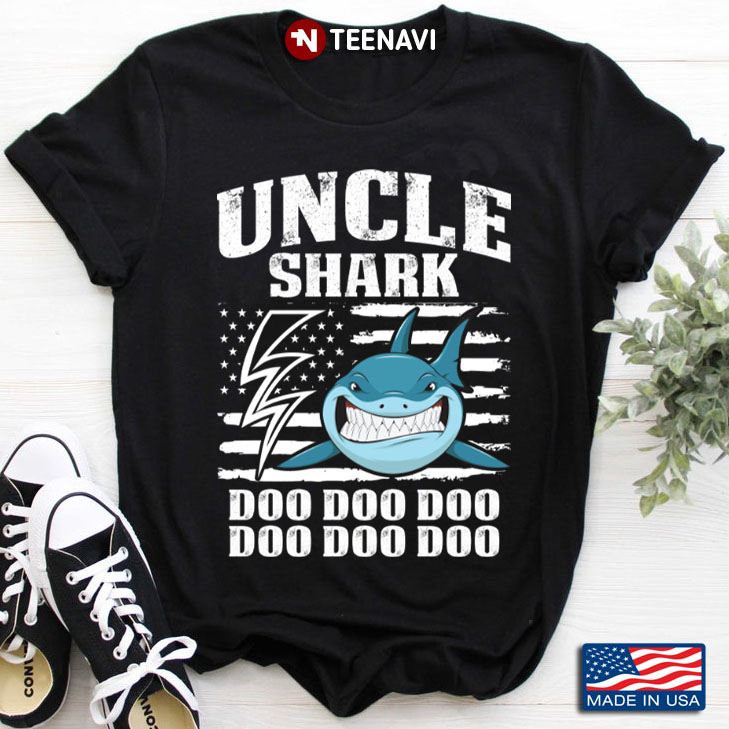 Electrician Uncle Shark Doo Doo Doo Doo Doo Doo American Flag