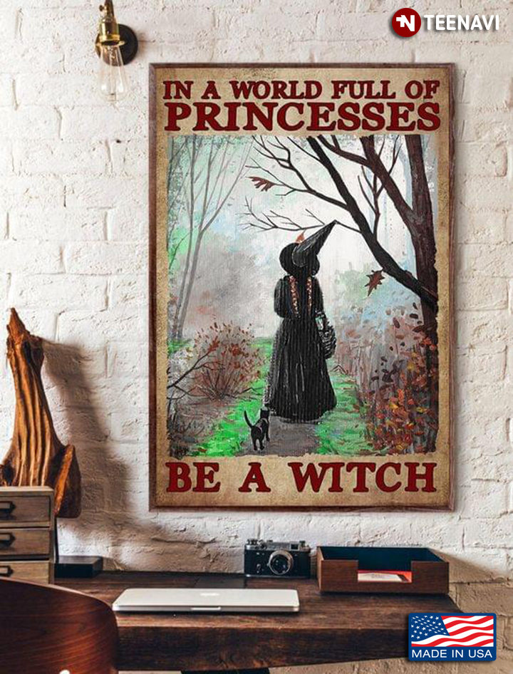 Witch & Cat In Autumn Forest In A World Full Of Princesses Be A Witch