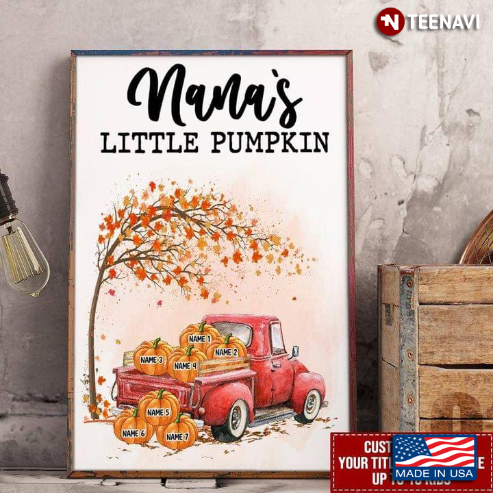 Personalized Truck Carrying Pumpkins Grandma & Grandkids Nana's Little Pumpkin