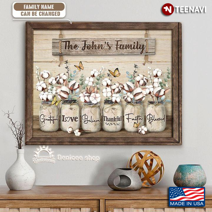 Personalized Family Grateful Love Believe Thankful Faith Blessed
