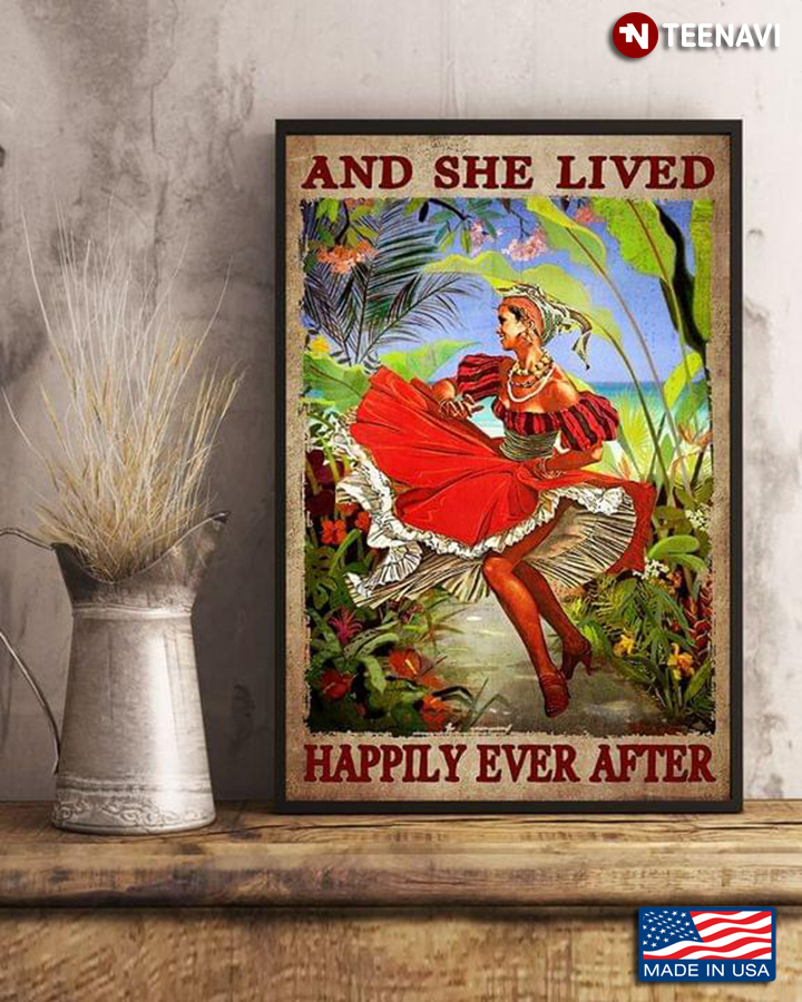 Vintage Girl Dancing And She Lived Happily Ever After