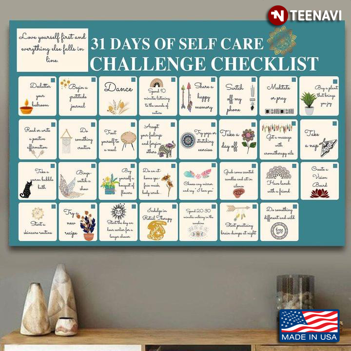 31 Days Of Self-care Challenge Checklist