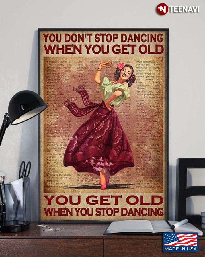 Book Page Theme Girl Dancing You Don’t Stop Dancing When You Get Old