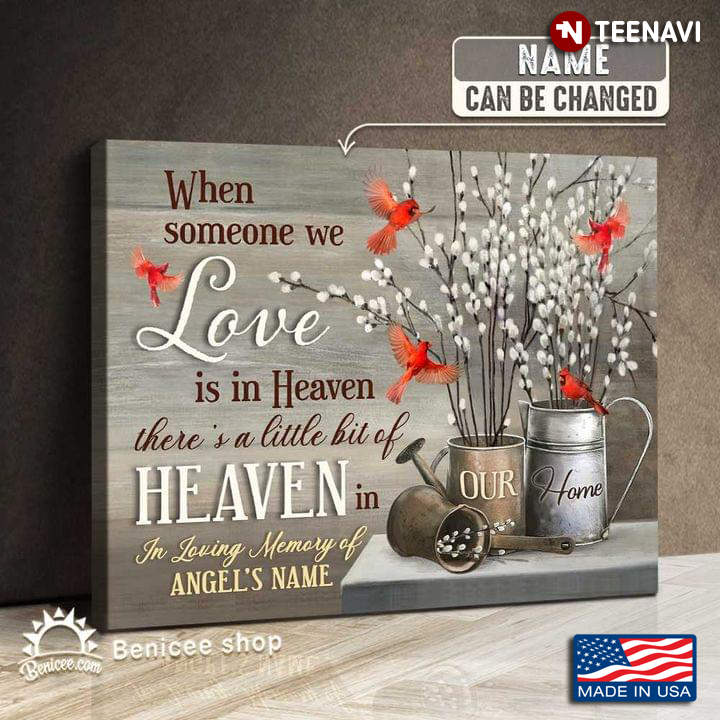 Personalized Cardinals & Tiny Flowers When Someone We Love Is In Heaven