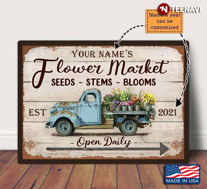 Personalized Flower Market Seeds Stems Blooms Open Daily