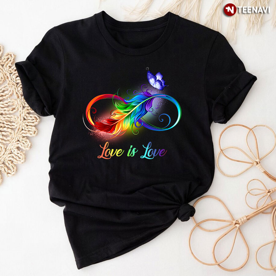 LGBT Love Is Love Infinity Feather