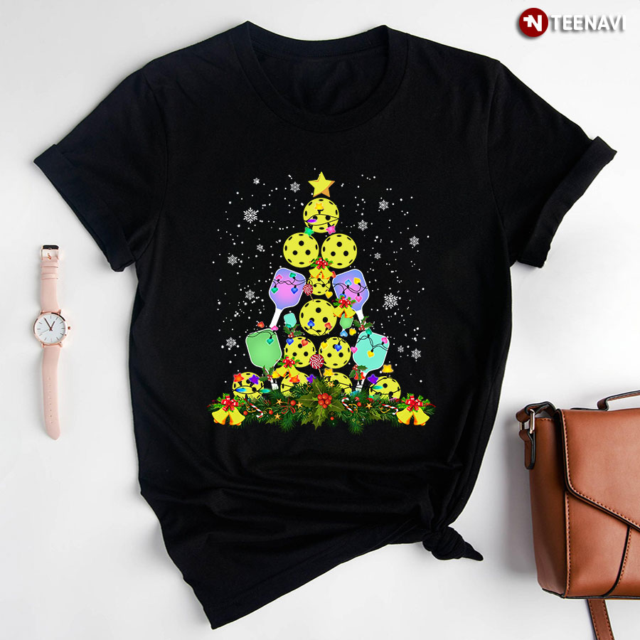 Pickleball Xmas Tree Merry Christmas for Pickleball Lover T-Shirt