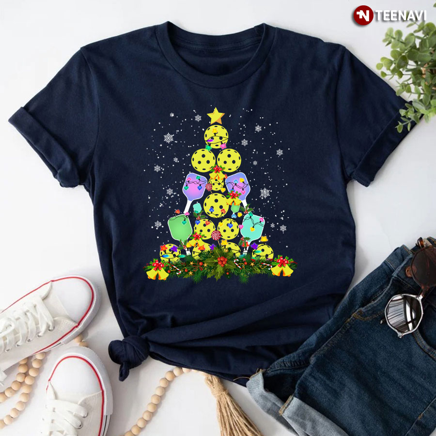 Pickleball Xmas Tree Merry Christmas for Pickleball Lover T-Shirt