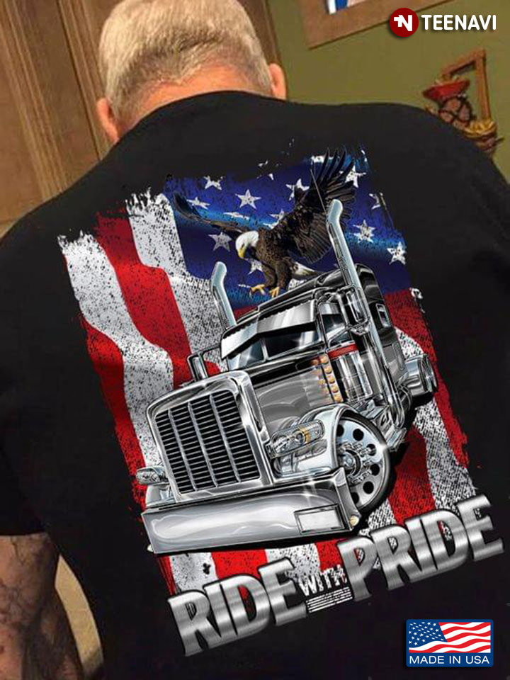Ride With Pride Eagle Truck American Flag for Trucker