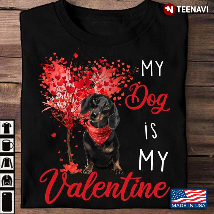 Dachshund My Dog Is My Valentine for Dog Lover