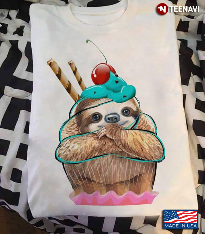 Sloth Cupcake Funny Design for Animal Lover