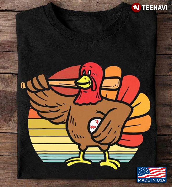 Vintage Baseball Funny Turkey for Thanksgiving