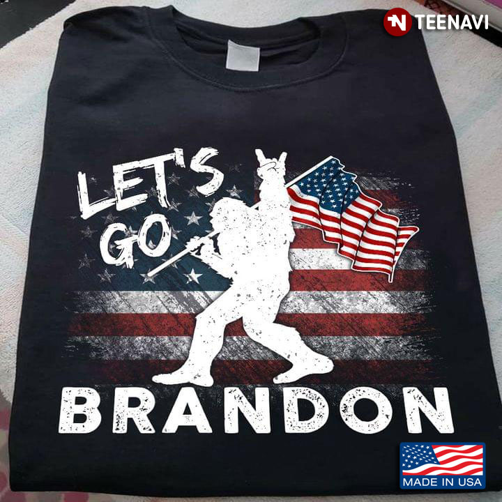 Bigfoot American Flag Let's Go Brandon