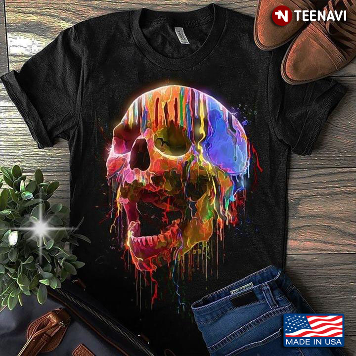 Colorful Melting Skull Cool Design
