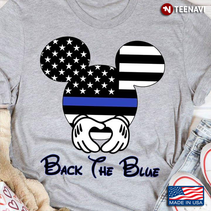 Mickey Mouse Back The Blue American Flag