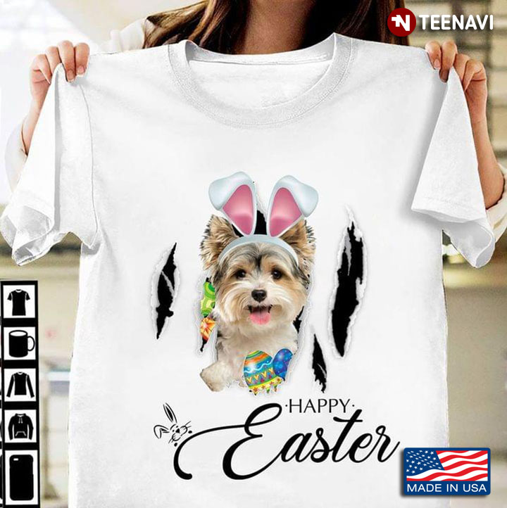 Happy Easter Yorkshire Terrier With Bunny Ears for Dog Lover