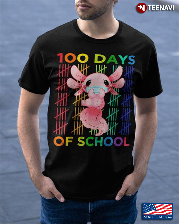 Axolotl Wearing Mask 100 Days Of School