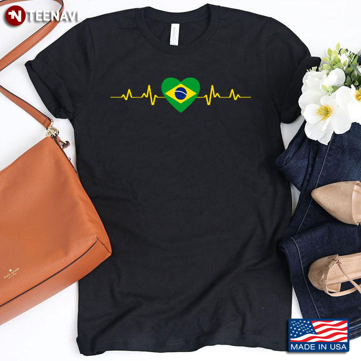 Heartbeat Flag Of Brazil Patriotic
