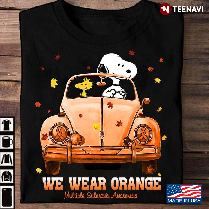 Snoopy And Woodstock We Wear Orange Multiple Sclerosis Awareness