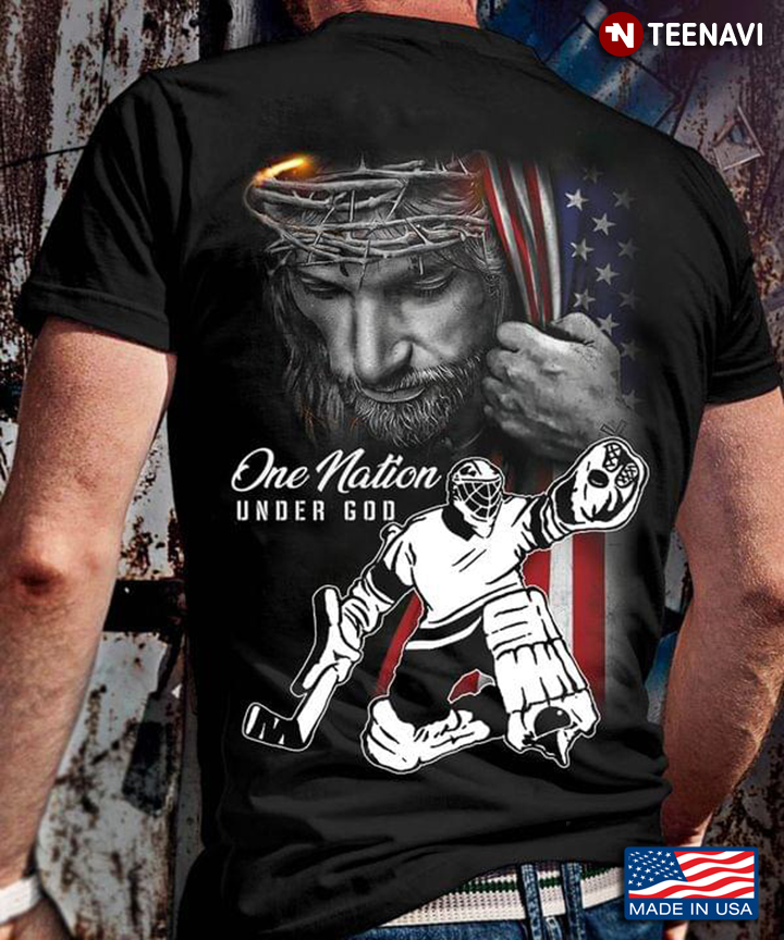 Hockey One Nation Under God Jesus American Flag for Hockey Lover