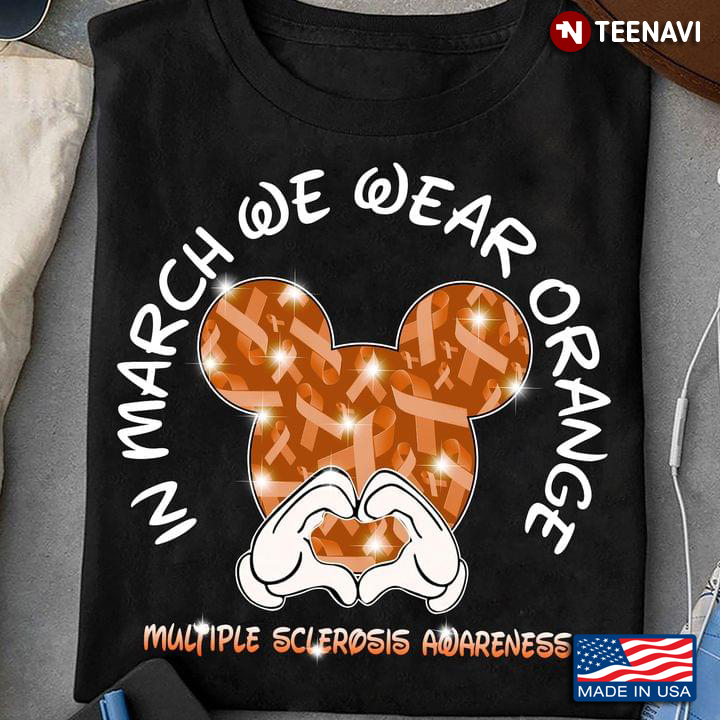 Mickey Mouse In March We Wear Orange Multiple Sclerosis Awareness