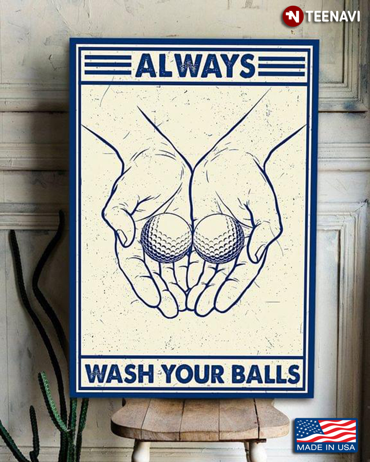 Hands Holding Golf Balls Always Wash Your Balls