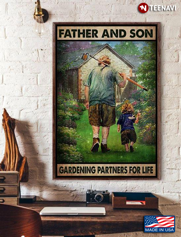 Vintage Father And Son Gardening Partners For Life