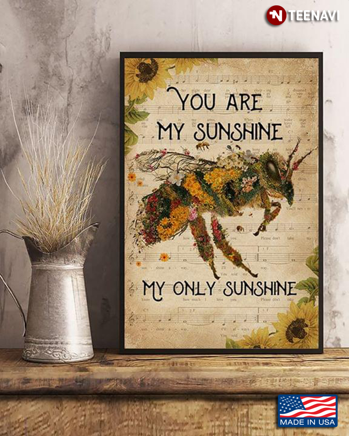 Sheet Music Theme Bees & Sunflowers You Are My Sunshine My Only Sunshine
