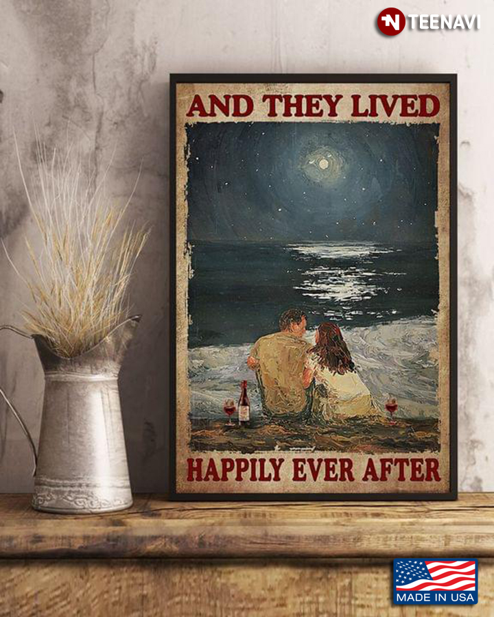 Couple Relaxing On Sandy Beach And They Lived Happily Ever After