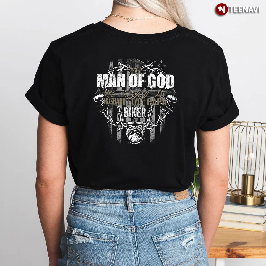 Man Of God Husband Dad Papa Biker for Father's Day