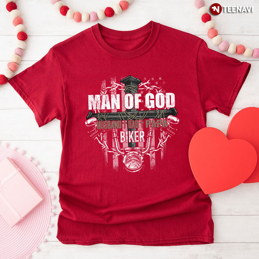 Man Of God Husband Dad Papa Biker for Father's Day