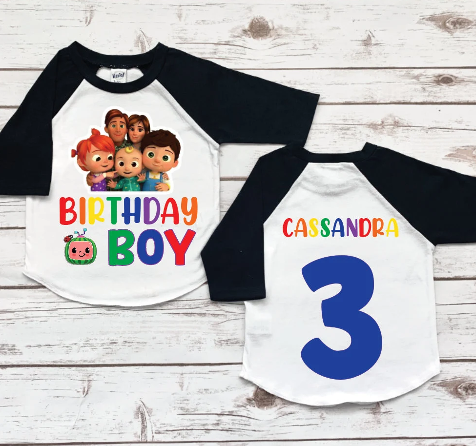 cocomelon birthday party shirts