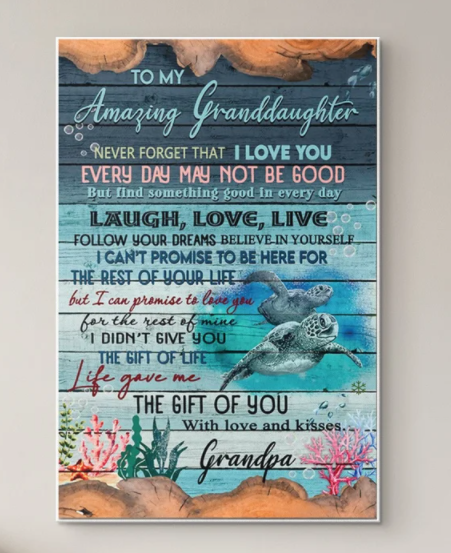 Personalized Flower Telephone Poster, To My Loving Grandma I Love You For All The Times