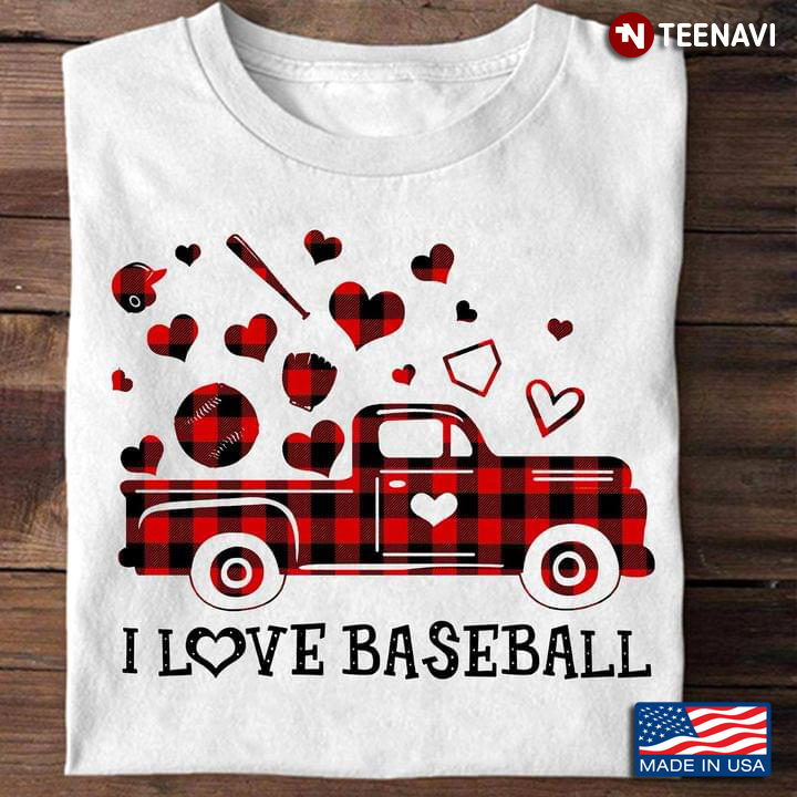 I Love Baseball Red Car for Sports Lover