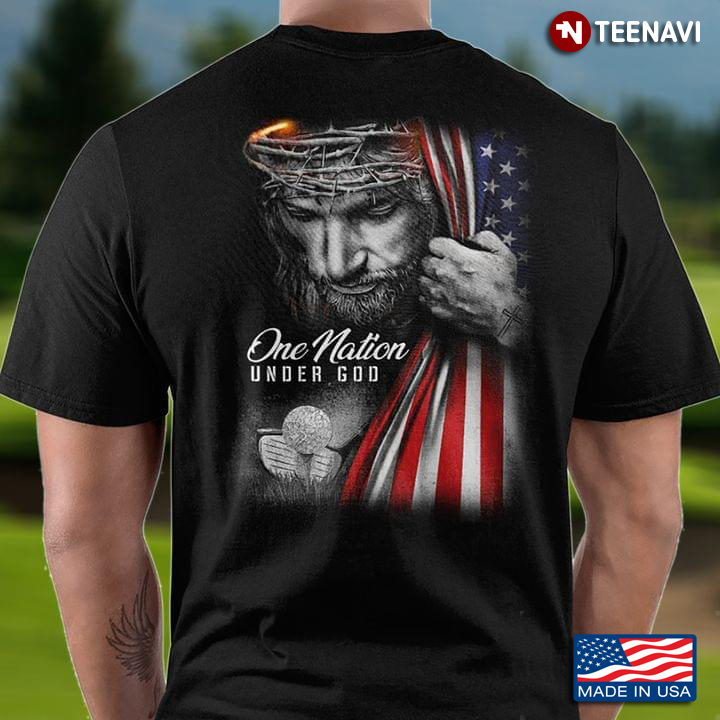 Hockey One Nation Under God American Flag Jesus